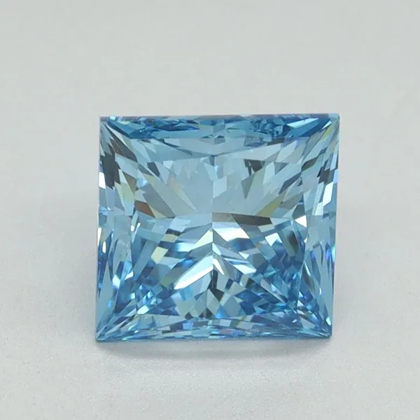 1.66ct PRINCESS Fancy Vivid Blue VS1 Coloured Lab diamond