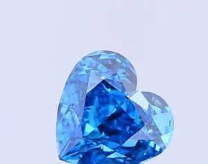 1.07ct HEART Fancy Vivid Blue VVS2 Coloured Lab diamond