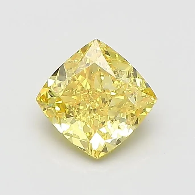 1.09ct CUSHION Fancy Vivid Yellow VS1 Coloured Lab diamond