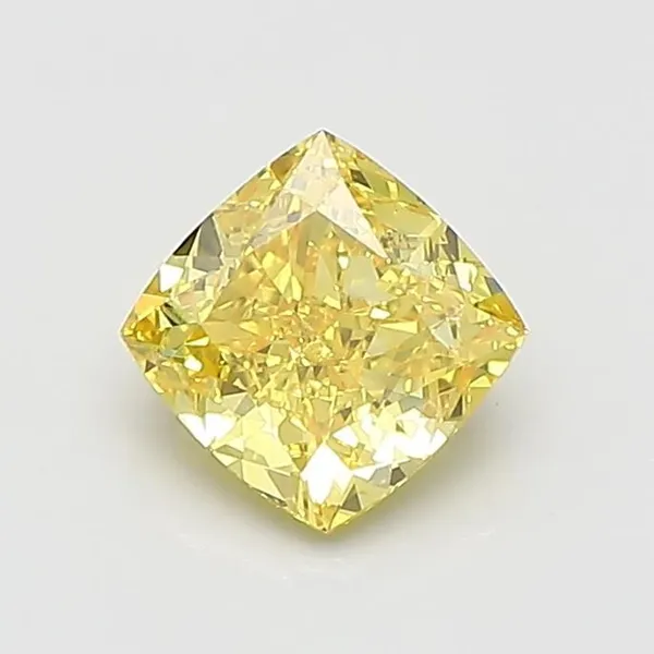 1.09ct CUSHION Fancy Vivid Yellow VS1 Coloured Lab diamond
