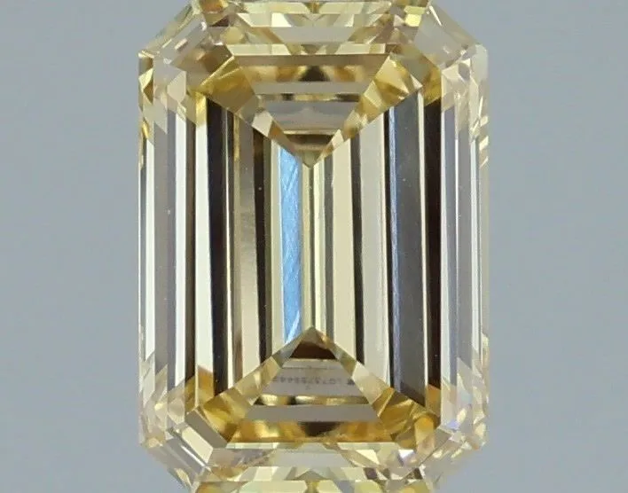1.26ct EMERALD Fancy Intense Yellow VS1 Coloured Lab diamond