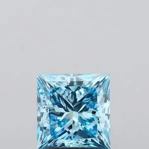 1.42ct PRINCESS Fancy Vivid Blue VS1 Coloured Lab diamond
