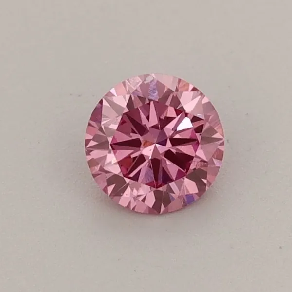 0.37ct ROUND Fancy Vivid Pink VS2 Coloured Lab diamond