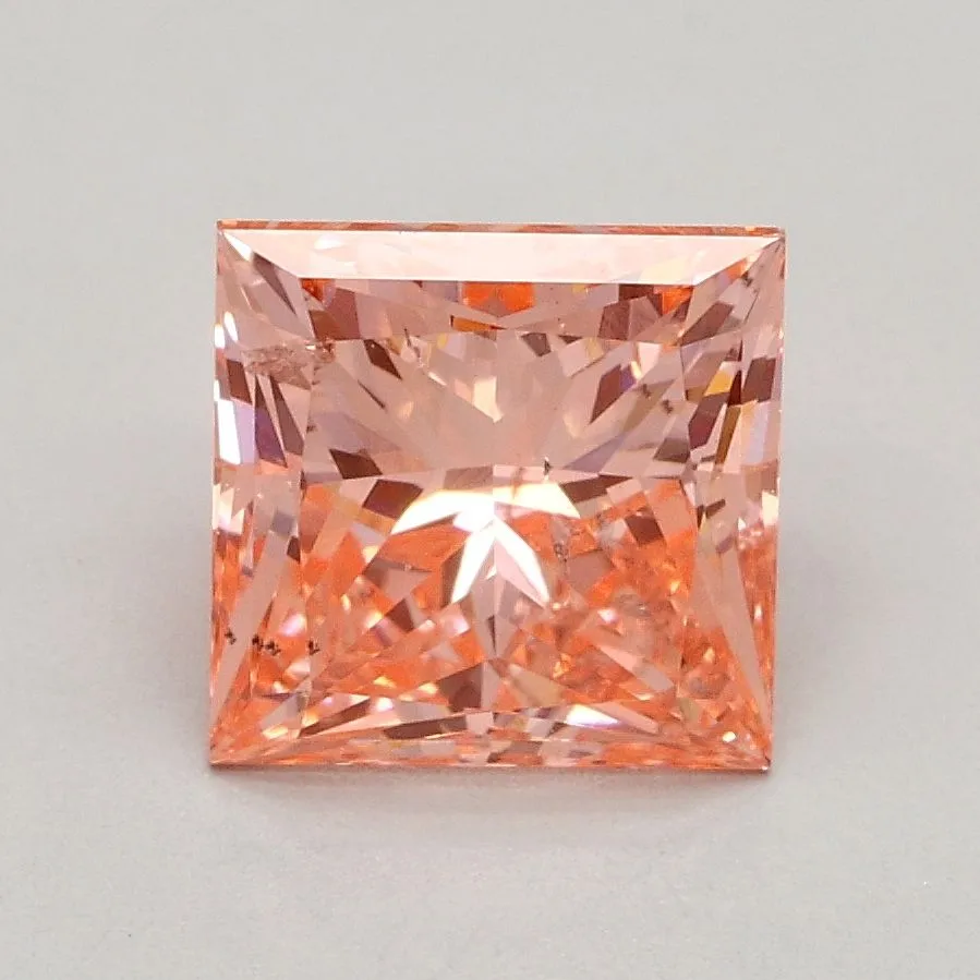 1.51ct PRINCESS Fancy Intense Pink SI2 Coloured Lab diamond