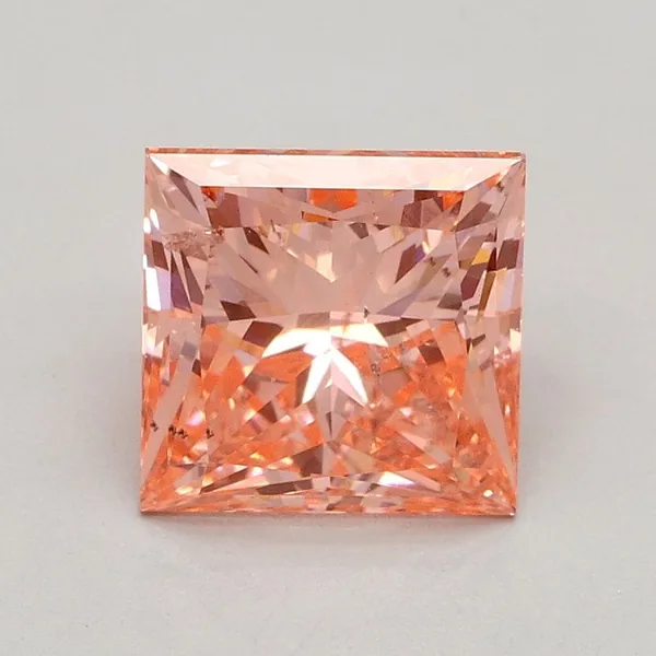 1.51ct PRINCESS Fancy Intense Pink SI2 Coloured Lab diamond