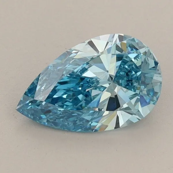 0.79ct PEAR Fancy Vivid Blue VS1 Coloured Lab diamond