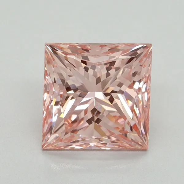 3.05ct PRINCESS Fancy Vivid Pink VVS2 Coloured Lab diamond