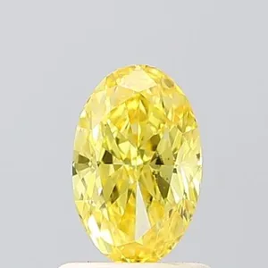 1.02ct OVAL Fancy Vivid Yellow VVS2 Coloured Lab diamond