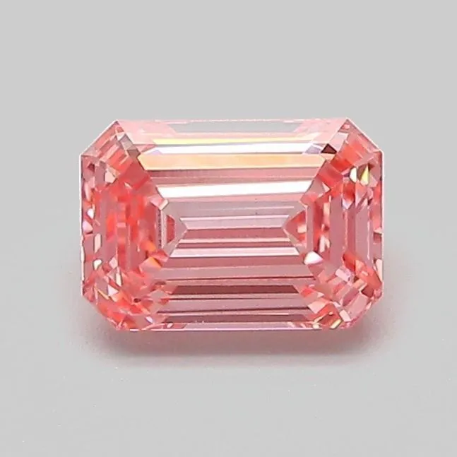 0.72ct EMERALD Fancy Vivid Pink VS1 Coloured Lab diamond