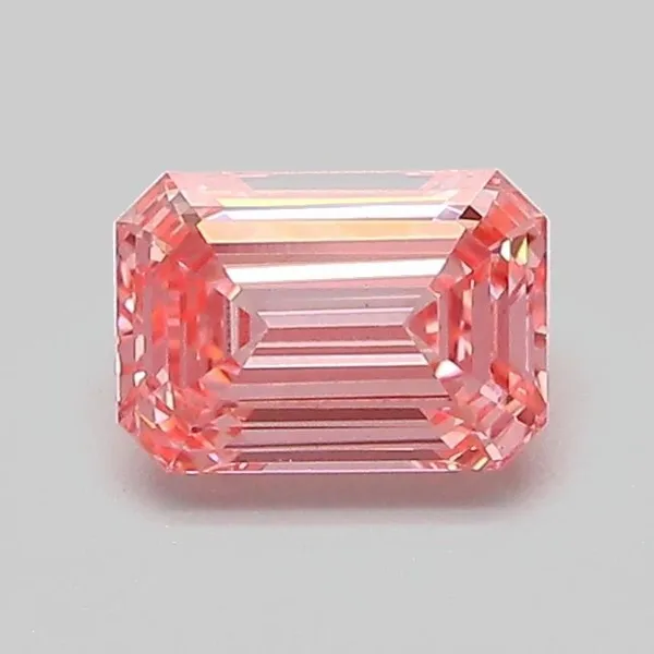 0.72ct EMERALD Fancy Vivid Pink VS1 Coloured Lab diamond
