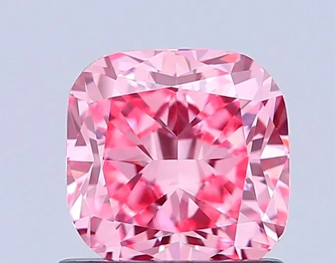 1.02ct CUSHION Fancy Vivid Pink VVS2 Coloured Lab diamond