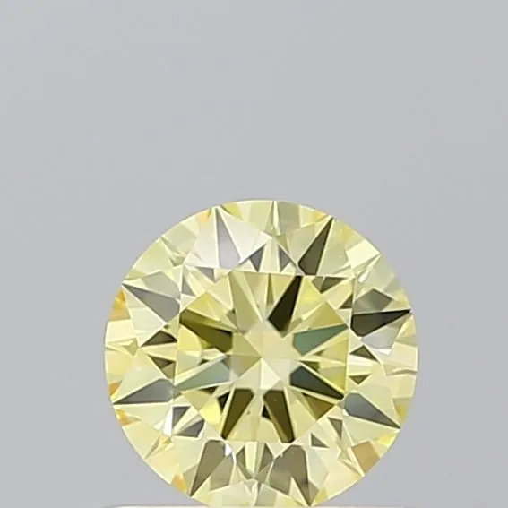 0.53ct ROUND Fancy Intense Yellow VVS2 Coloured Lab diamond