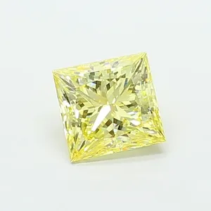 2.03ct PRINCESS Fancy Intense Yellow VVS2 Coloured Lab diamond