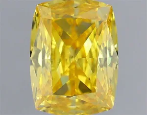 0.98ct CUSHION Fancy Vivid Yellow VS1 Coloured Lab diamond