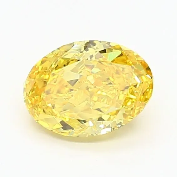 1.08ct OVAL Fancy Vivid Yellow VS1 Coloured Lab diamond