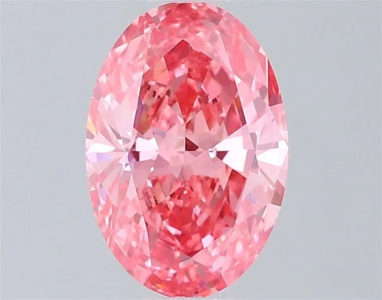0.85ct OVAL Fancy Vivid Pink VS2 Coloured Lab diamond