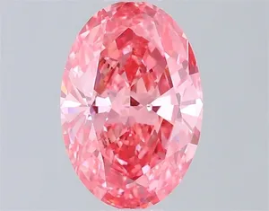 0.85ct OVAL Fancy Vivid Pink VS2 Coloured Lab diamond