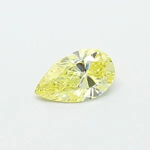 0.41ct PEAR Fancy Intense Yellow VS2 Coloured Lab diamond