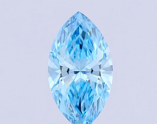 1.61ct MARQUISE Fancy Vivid Blue VVS2 Coloured Lab diamond