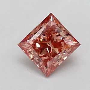 0.61ct PRINCESS Fancy Intense Brownish Pink VVS2 Coloured Lab diamond