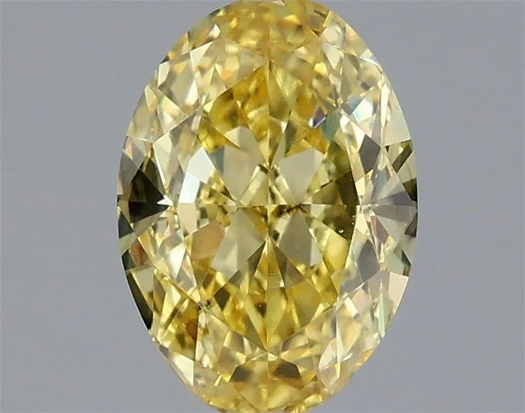 0.90ct OVAL Fancy Intense Yellow VS1 Coloured Lab diamond