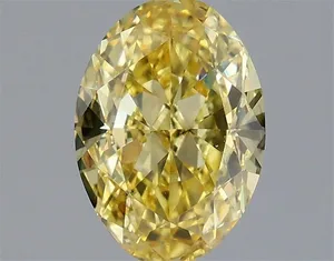 0.9ct OVAL Fancy Intense Yellow VS1 Coloured Lab diamond