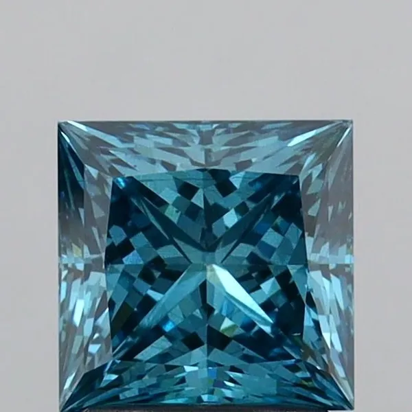1.72ct PRINCESS Fancy Vivid Blue SI1 Coloured Lab diamond