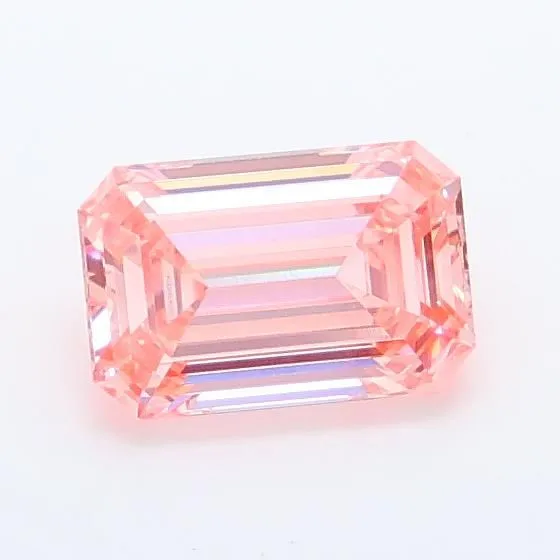 0.92ct EMERALD Fancy Vivid Pink VVS2 Coloured Lab diamond