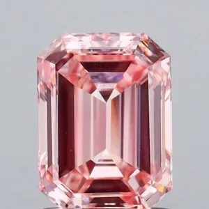 1.01ct EMERALD Fancy Vivid Pink VS2 Coloured Lab diamond