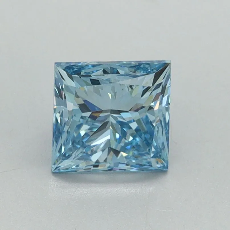 1.14ct PRINCESS Fancy Vivid Blue VS1 Coloured Lab diamond