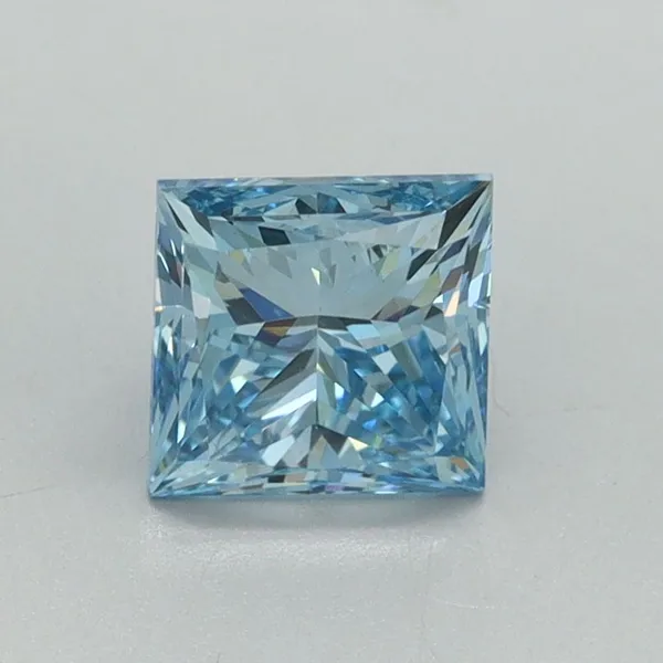1.14ct PRINCESS Fancy Vivid Blue VS1 Coloured Lab diamond
