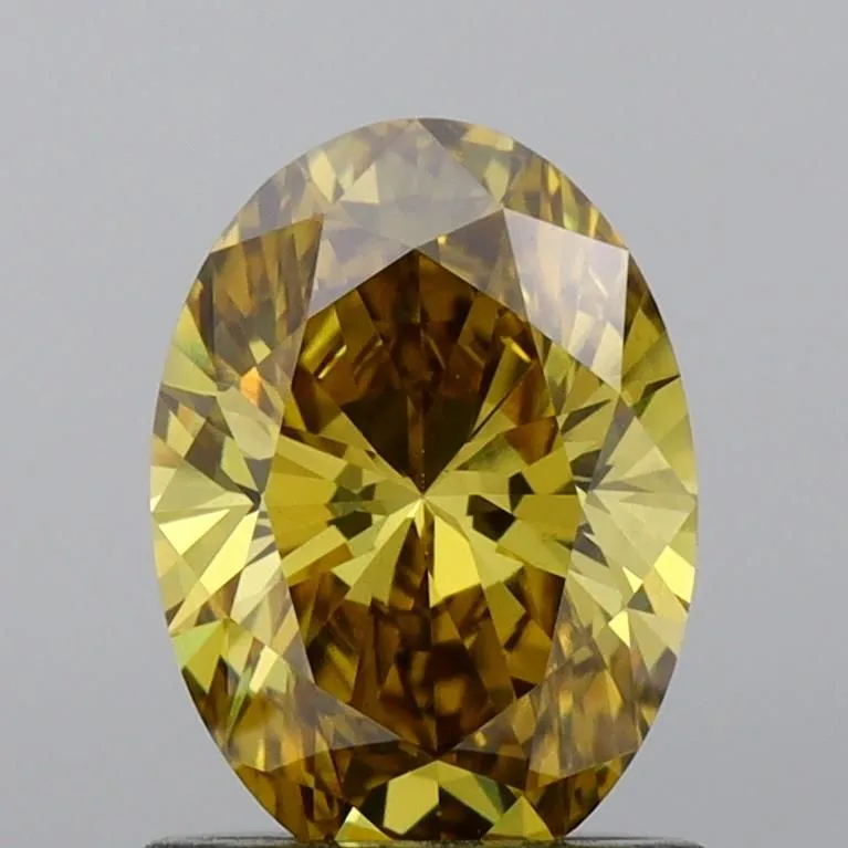 1.07ct OVAL Fancy Intense Gray Yellow VS1 Coloured Lab diamond