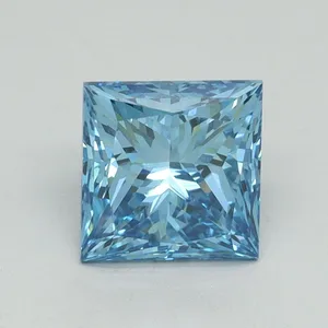 1.58ct PRINCESS Fancy Vivid Blue VS1 Coloured Lab diamond
