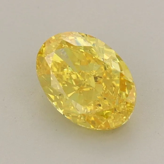 0.83ct OVAL Fancy Vivid Yellow VVS2 Coloured Lab diamond