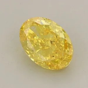 0.83ct OVAL Fancy Vivid Yellow VVS2 Coloured Lab diamond