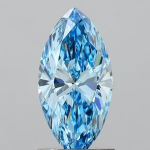 1.38ct MARQUISE Fancy Vivid Blue VVS2 Coloured Lab diamond