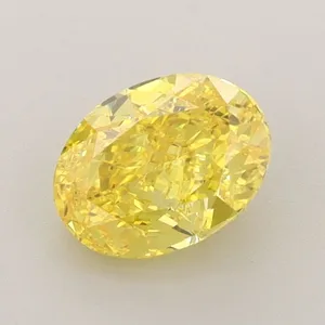 1.03ct OVAL Fancy Vivid Yellow VVS1 Coloured Lab diamond