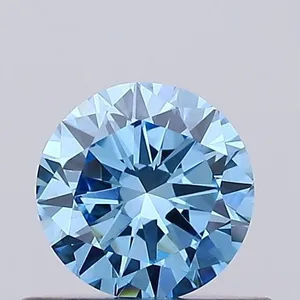 0.49ct ROUND Fancy Vivid Blue VVS2 Coloured Lab diamond