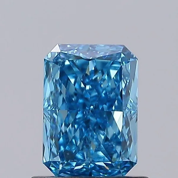 1.04ct RADIANT Fancy Vivid Blue VVS2 Coloured Lab diamond