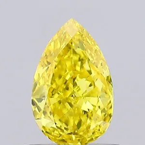 0.5ct PEAR Fancy Vivid Yellow VVS2 Coloured Lab diamond