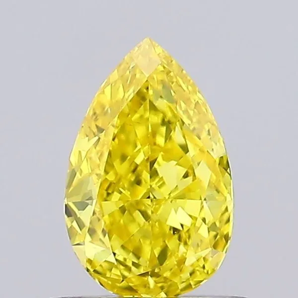 0.5ct PEAR Fancy Vivid Yellow VVS2 Coloured Lab diamond