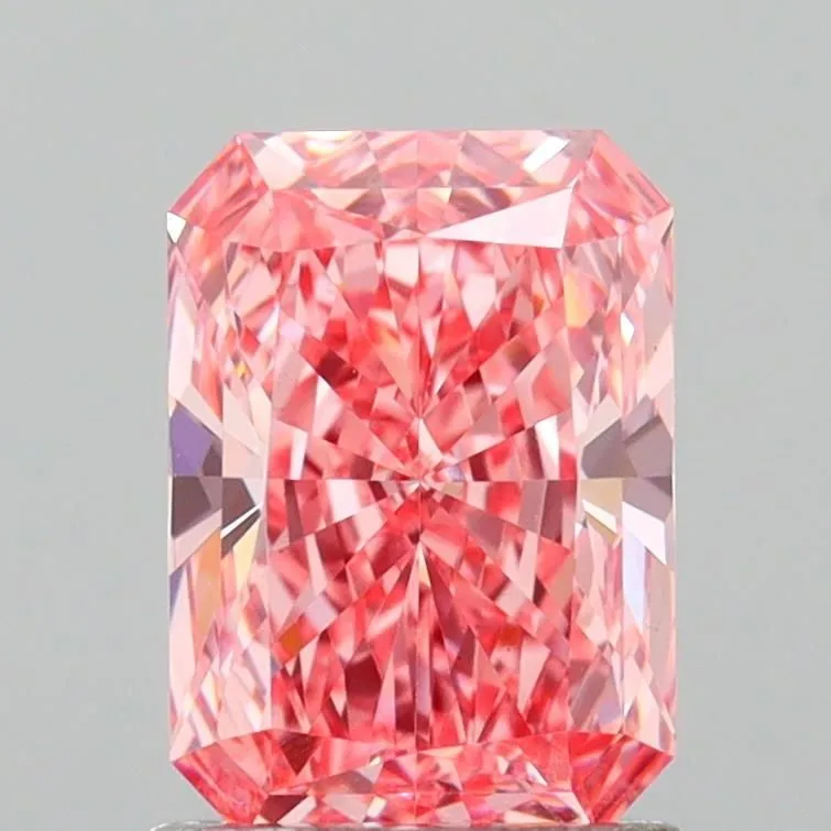 1.45ct RADIANT Fancy Vivid Pink VVS2 Coloured Lab diamond