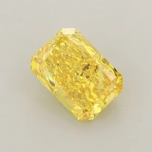 0.65ct RADIANT Fancy Vivid Yellow VS1 Coloured Lab diamond