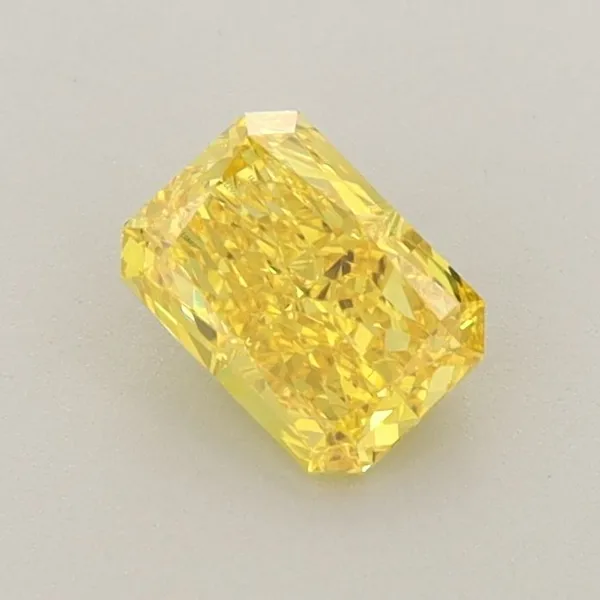 0.65ct RADIANT Fancy Vivid Yellow VS1 Coloured Lab diamond