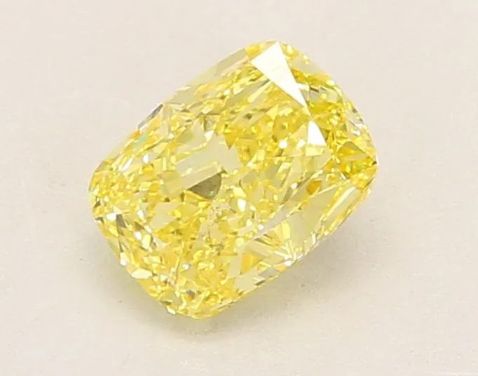 1.06ct CUSHION Fancy Intense Yellow VVS2 Coloured Lab diamond