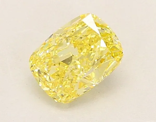 1.06ct CUSHION Fancy Intense Yellow VVS2 Coloured Lab diamond
