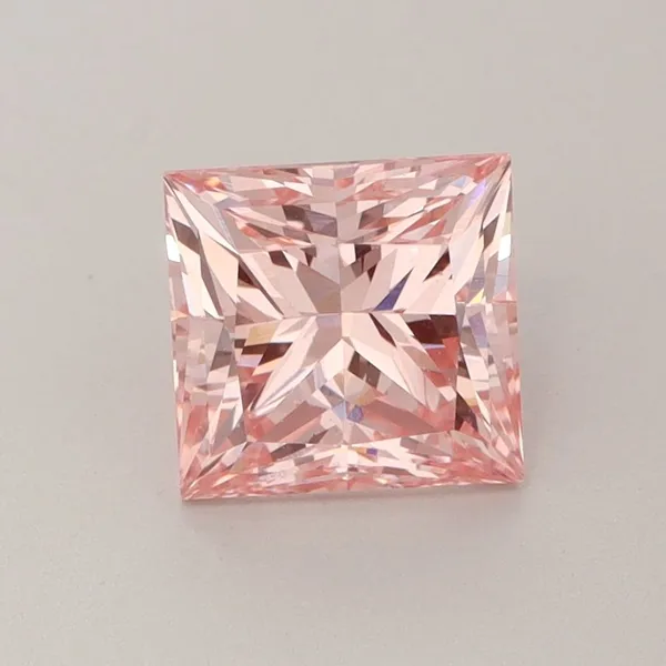 1.81ct PRINCESS Fancy Vivid Pink VS1 Coloured Lab diamond