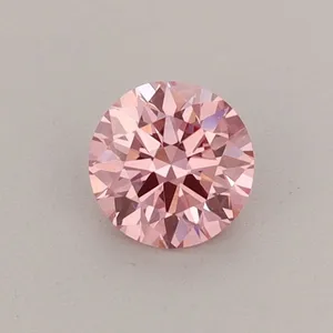 0.42ct ROUND Fancy Vivid Pink VS1 Coloured Lab diamond