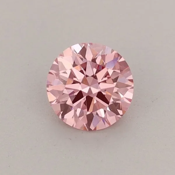 0.42ct ROUND Fancy Vivid Pink VS1 Coloured Lab diamond