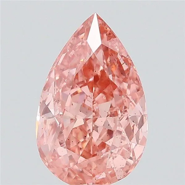 0.87ct PEAR Fancy Vivid Pink SI1 Coloured Lab diamond